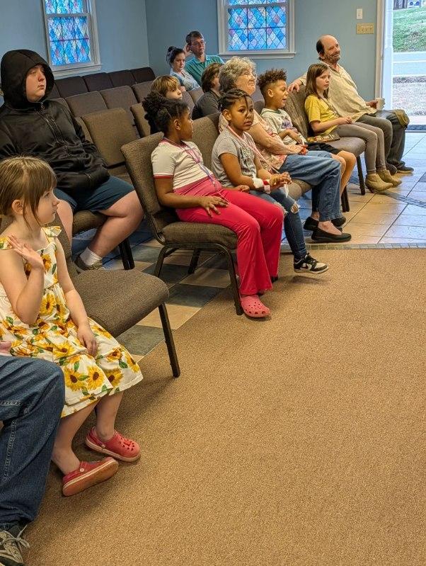 Awana kids in church